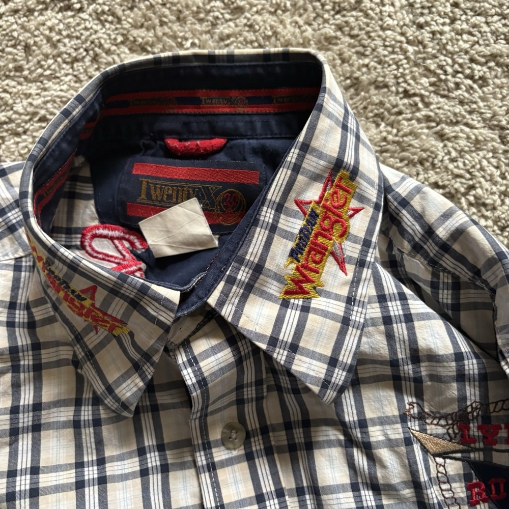 Wrangler Lyles Ropes Button Up Western Rodeo Shirt Men's Large Plaid Multi Color - Picture 4 of 9